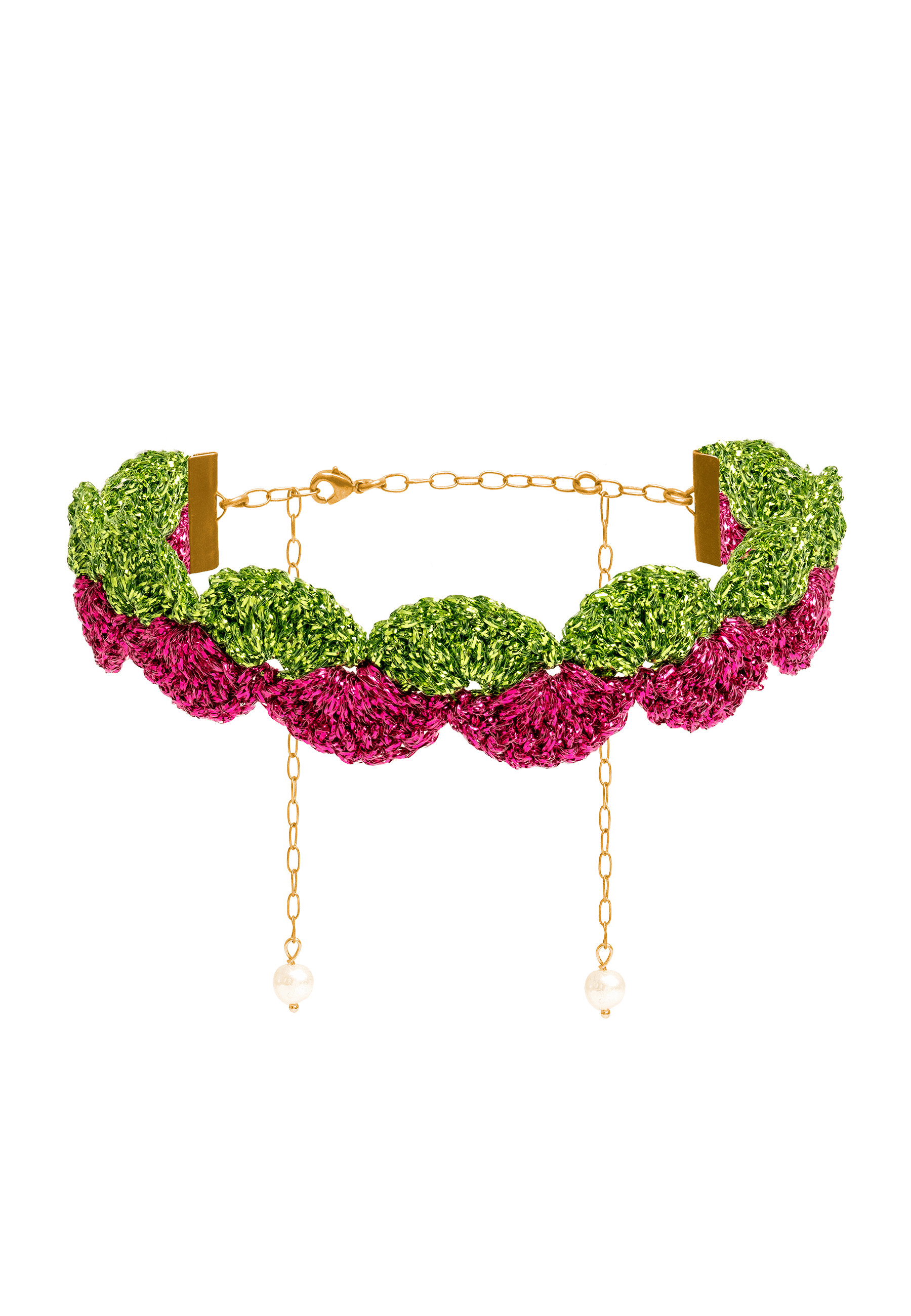 Choker Vibrant Deyá Verde y Fucsia