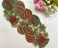 Christmas Delight Beaded Table Runner - Red and Gold