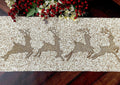 Christmas Golden Reindeer Beaded Table Runner