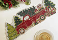 Christmas Trees and Red Trucks Beaded Table Runner