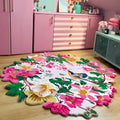 Chromatic Bloom Hand Tufted Round Rug - Vibrant