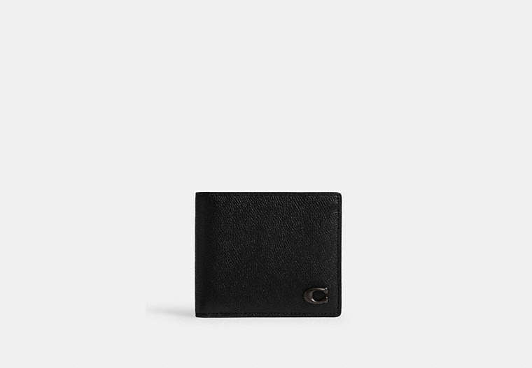 COACH® Unisex Coin Wallet en Negro | Pitone Lucido