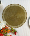 Classic Golden Round Bead and Sequin Placemat - Set of 4