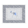 Classic Horse Silver Maze Hand Tufted Rug