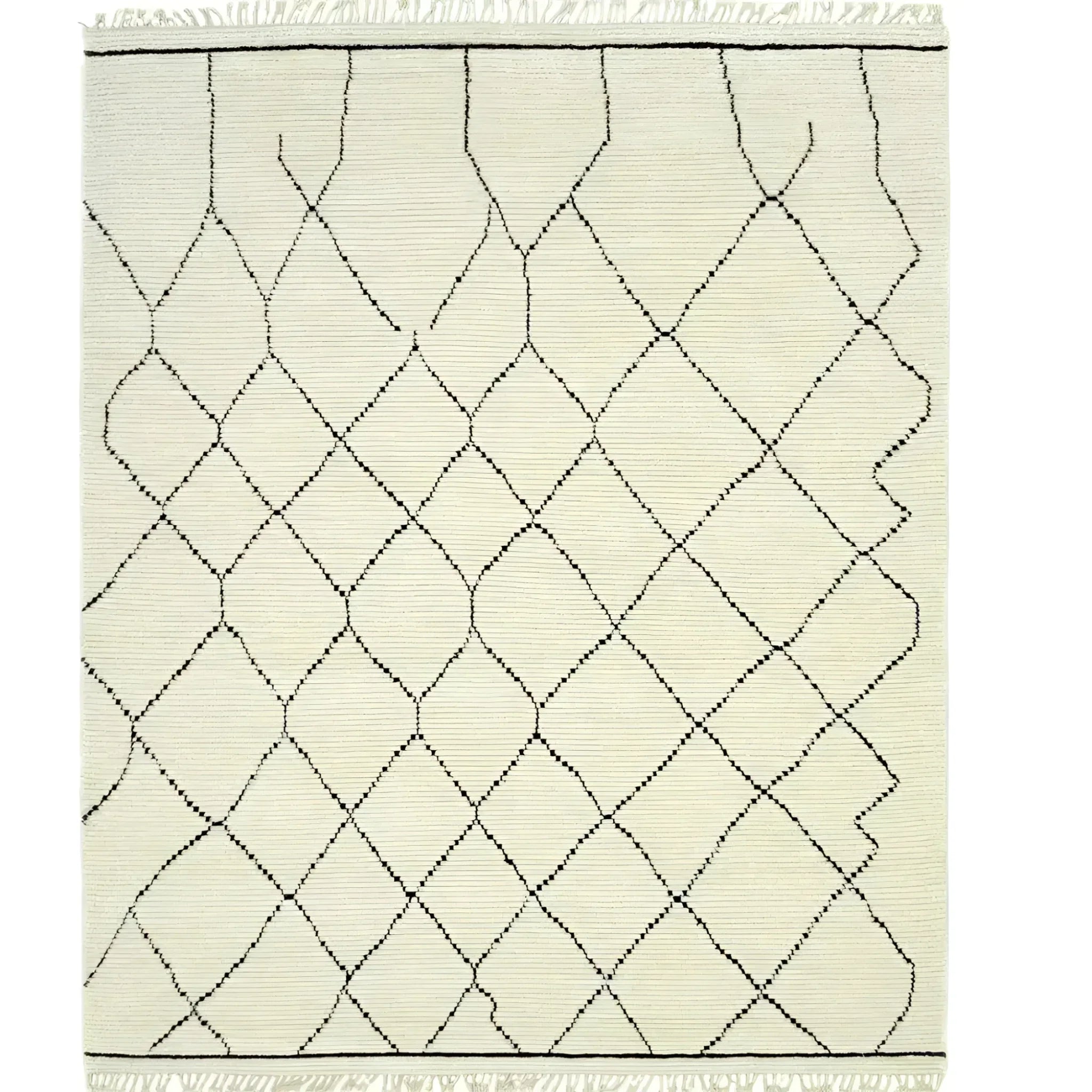 Classic Moroccan Hand Spun Wool Hand Knotted Area Rug