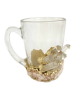 Clear and Rose Quartz Marbled Glass Coffee Mug - Set of 2