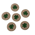 Clover Leaf Shamrock Beaded Round Coasters