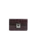 Clutch M Crocodile-Effect Leather Clutch | Burgundy