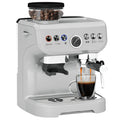 Espresso Machine with Integrated Bean Grinder & Steam Wand, Stainless Steel Silver