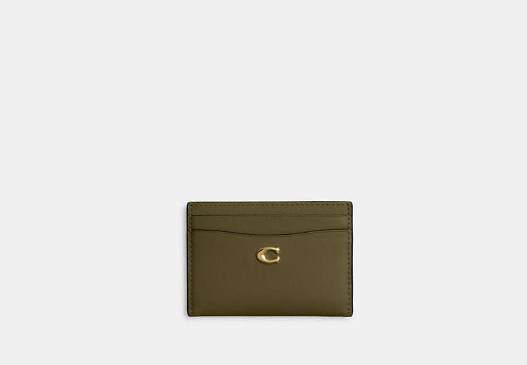COACH® Women's Tarjetero básico en Verde | Cuir