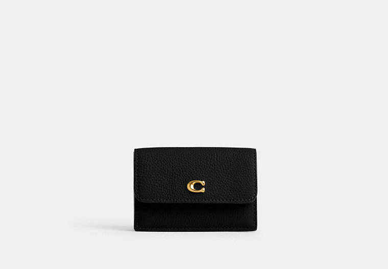COACH® Women's Essential Mini Trifold Wallet en Negro | Cuir