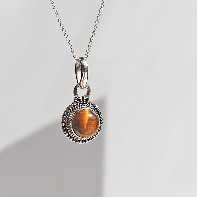 Colgante 'Anumati' Ojo de Tigre y Plata de Ley 925