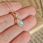 Colgante 'Aurora' Piedra de Luna S925 & Baño de Oro 18K