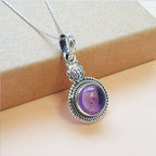 Colgante Botón de Amatista y Plata de Ley 925