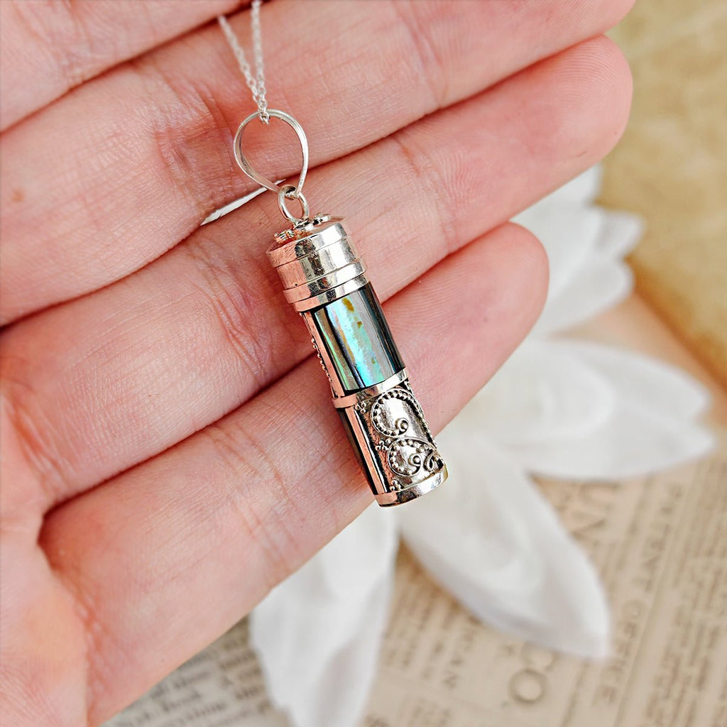 Colgante Cofre de los Deseos y Abulón en Plata de Ley 925