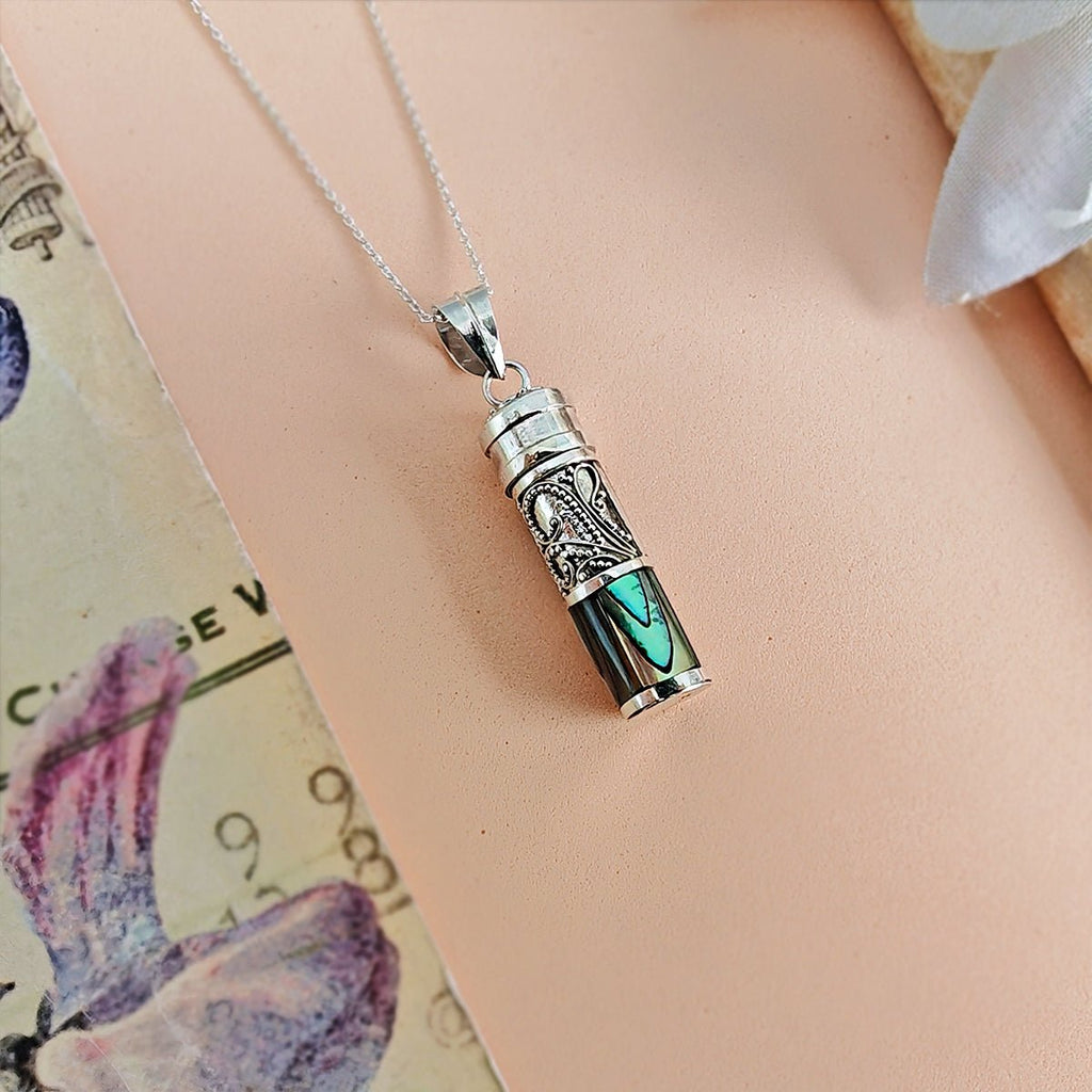 Colgante Cofre de los Deseos y Abulón en Plata de Ley 925