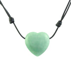 Colgante Corazón de Aventurina Verde con cordón