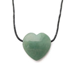 Colgante Corazón de Aventurina Verde con cordón
