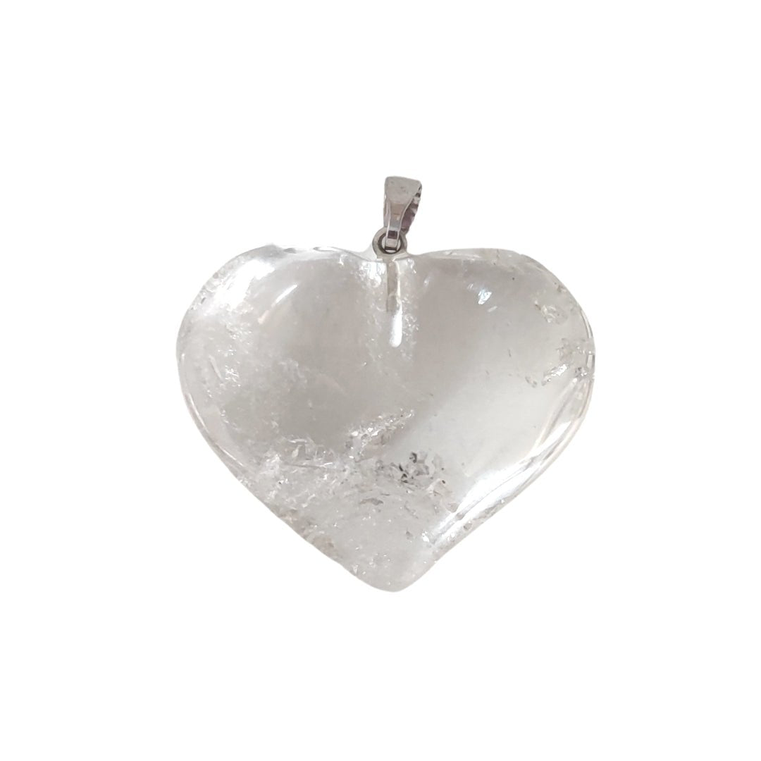 Colgante Corazón de Cuarzo Blanco