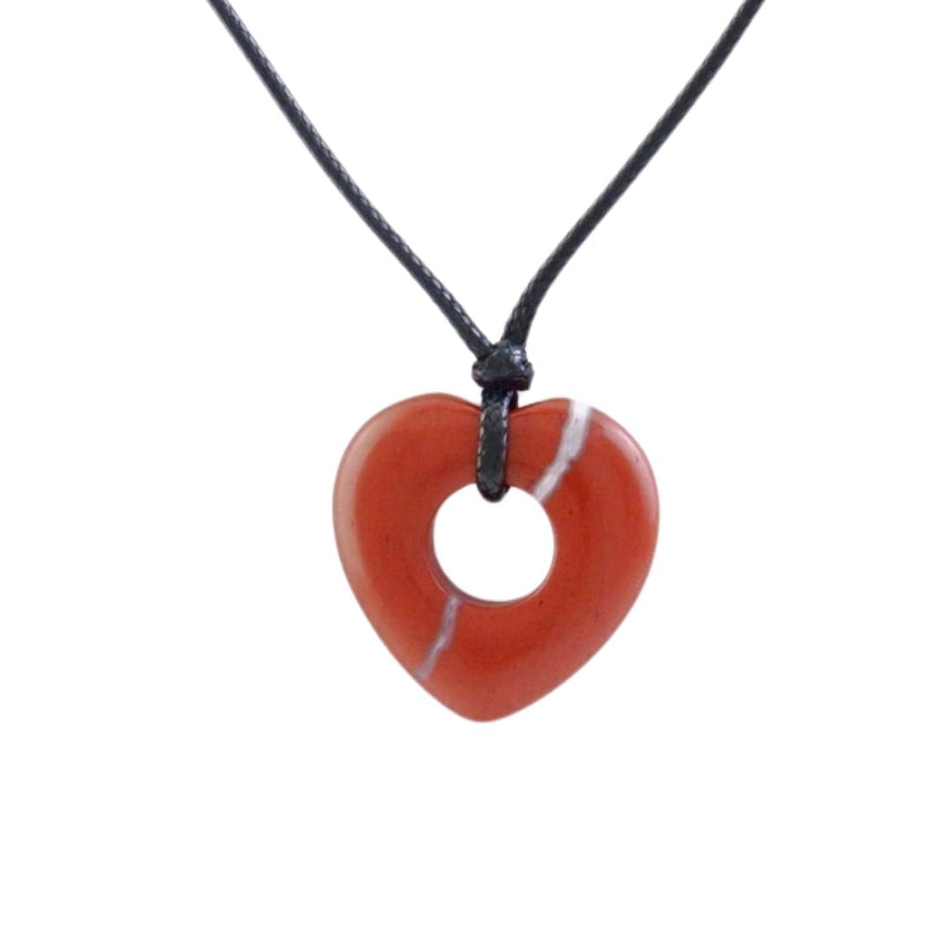 Colgante Corazón de Jaspe Rojo Agujereado