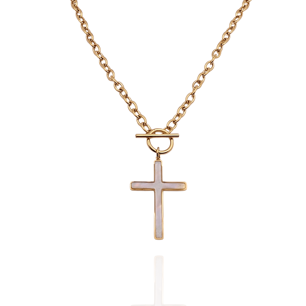 Colgante Cruz con perla