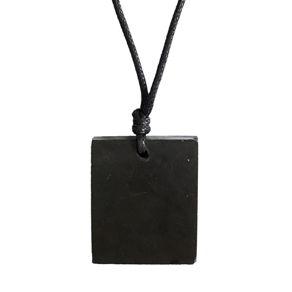 Colgante de Shungit o Shungita Rectángulo con Cordón
