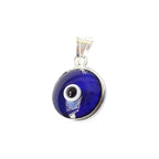 Colgante del Ojo Turco Azul Oscuro en Plata de Ley 925