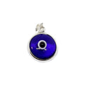 Colgante del Ojo Turco Azul Oscuro en Plata de Ley 925