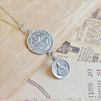 Colgante Doble Protección San Benito & San Judas Tadeo – Plata de Ley 925