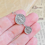 Colgante Doble Protección San Benito & San Judas Tadeo – Plata de Ley 925