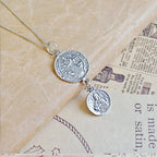 Colgante Doble Protección San Benito & San Judas Tadeo – Plata de Ley 925