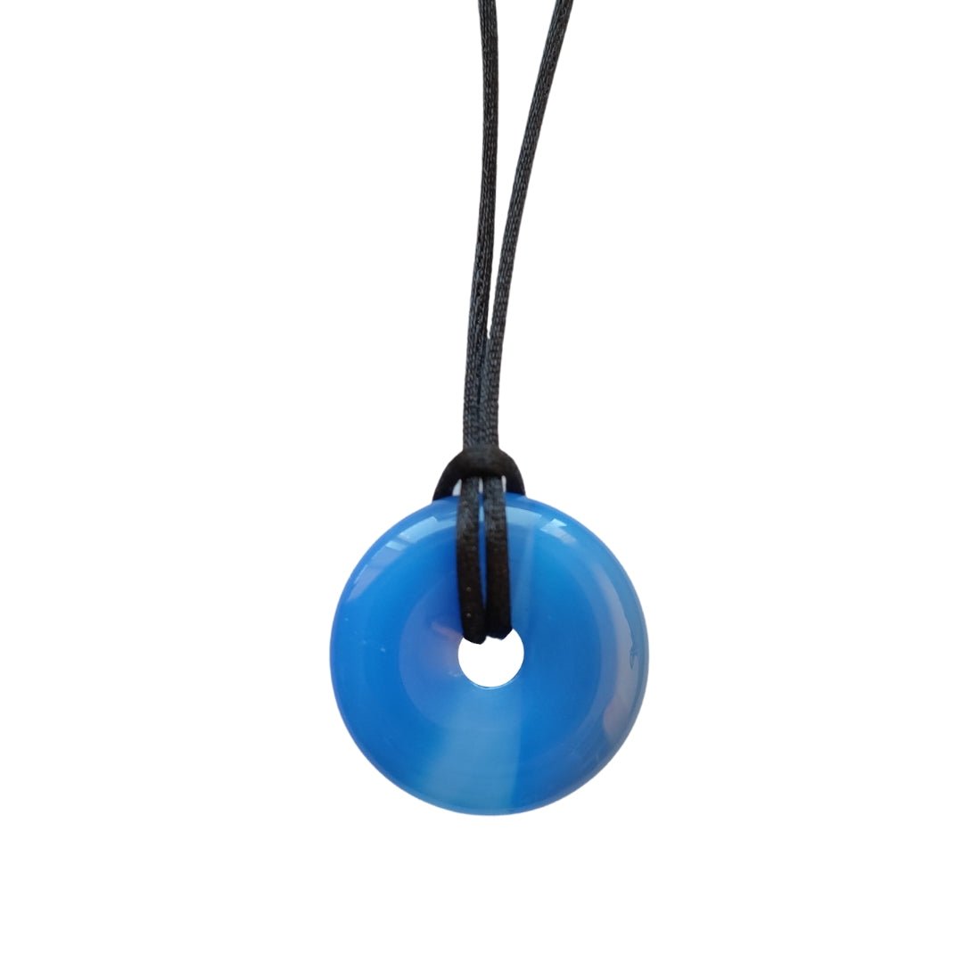 Colgante Donut de Ágata Azul Teñida