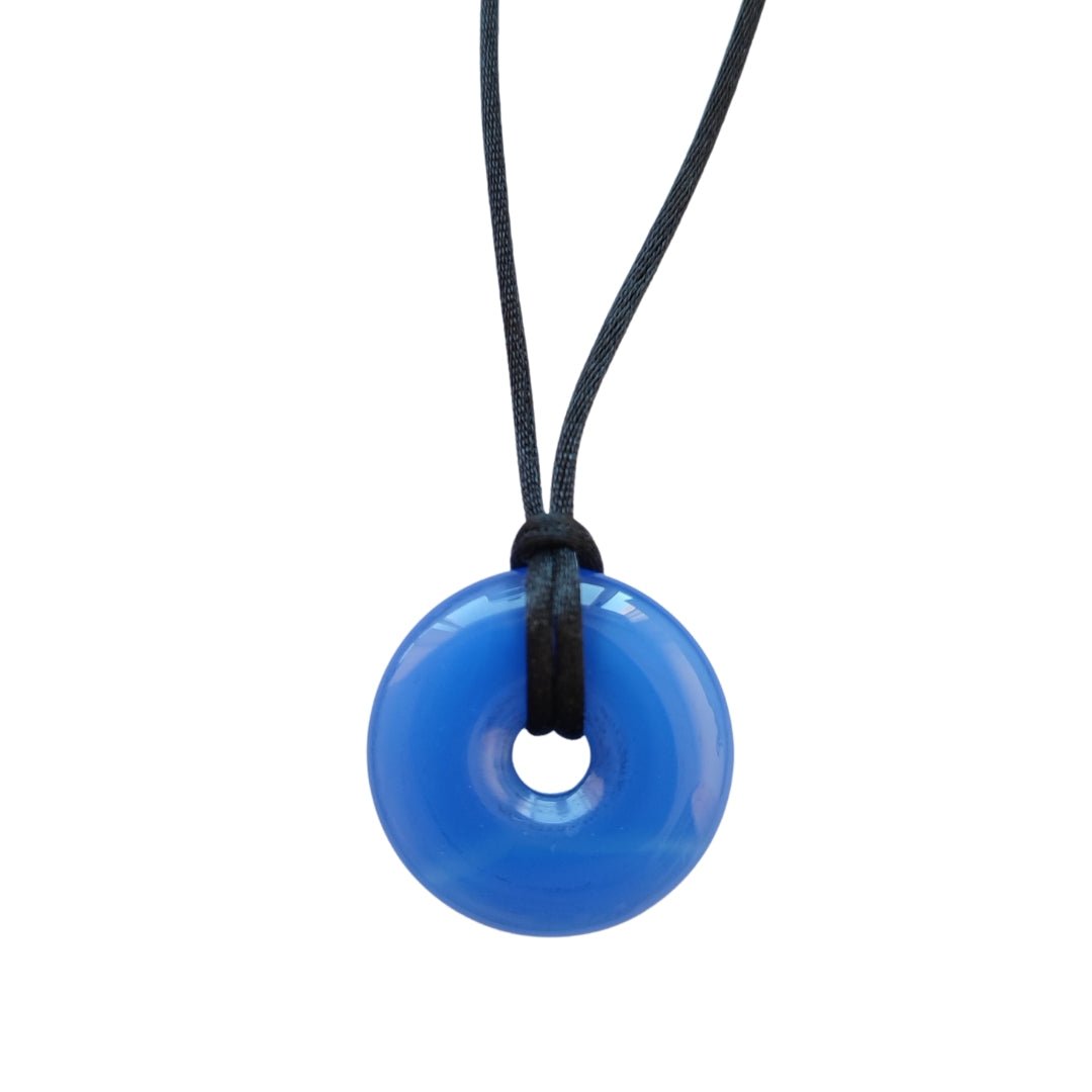 Colgante Donut de Ágata Azul Teñida