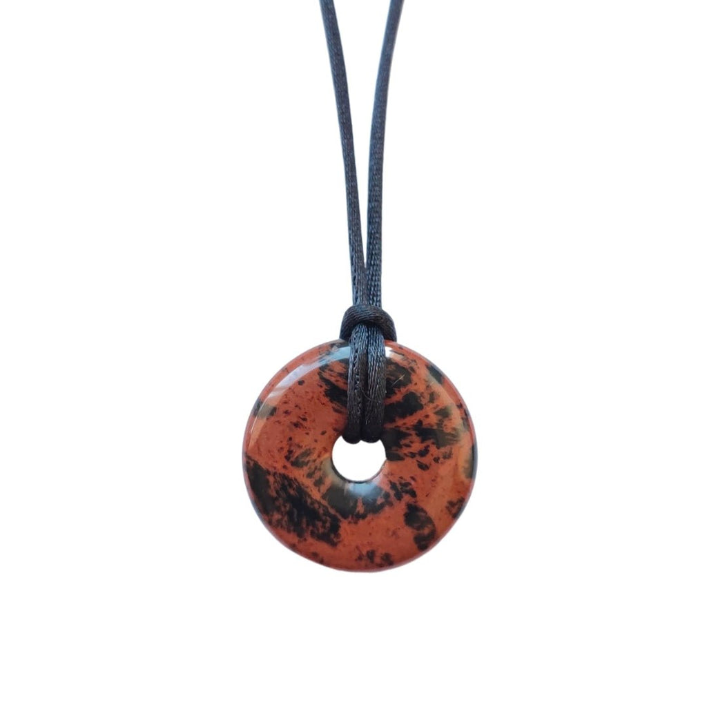 Colgante Donut de Obsidiana Caoba