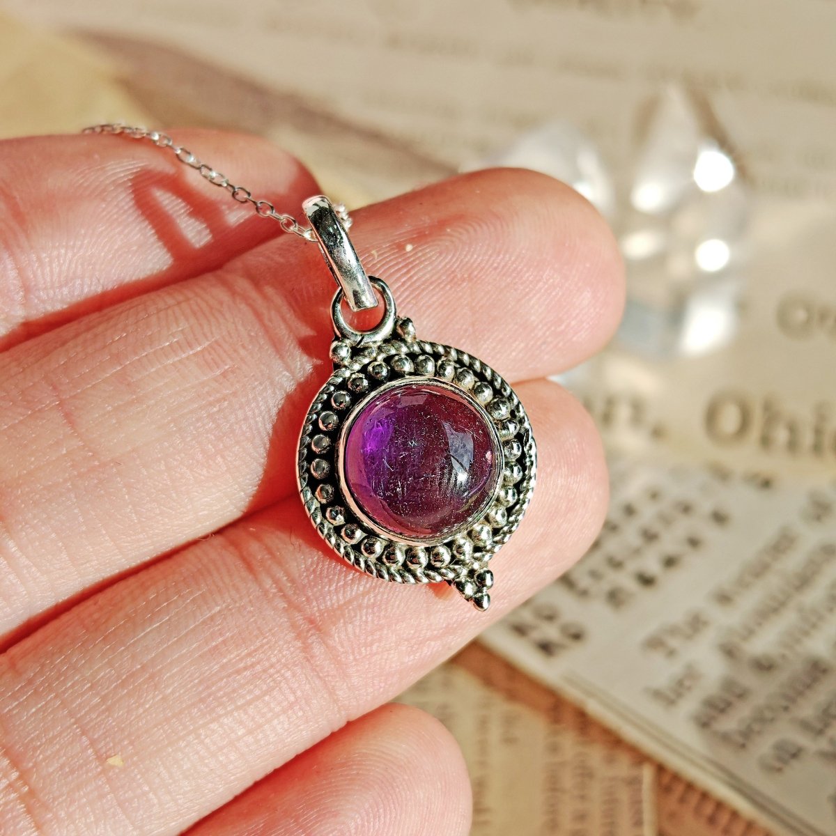 Colgante 'Eos' de Amatista y Plata de Ley 925