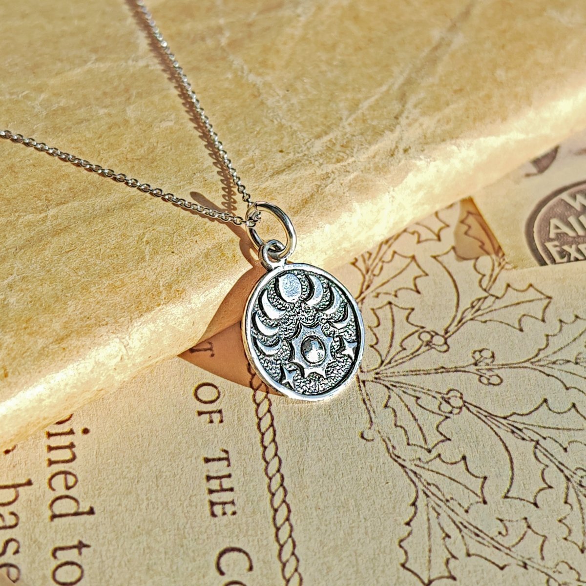 Colgante Fases Lunares, Sol y Estrellas - Plata de Ley 925