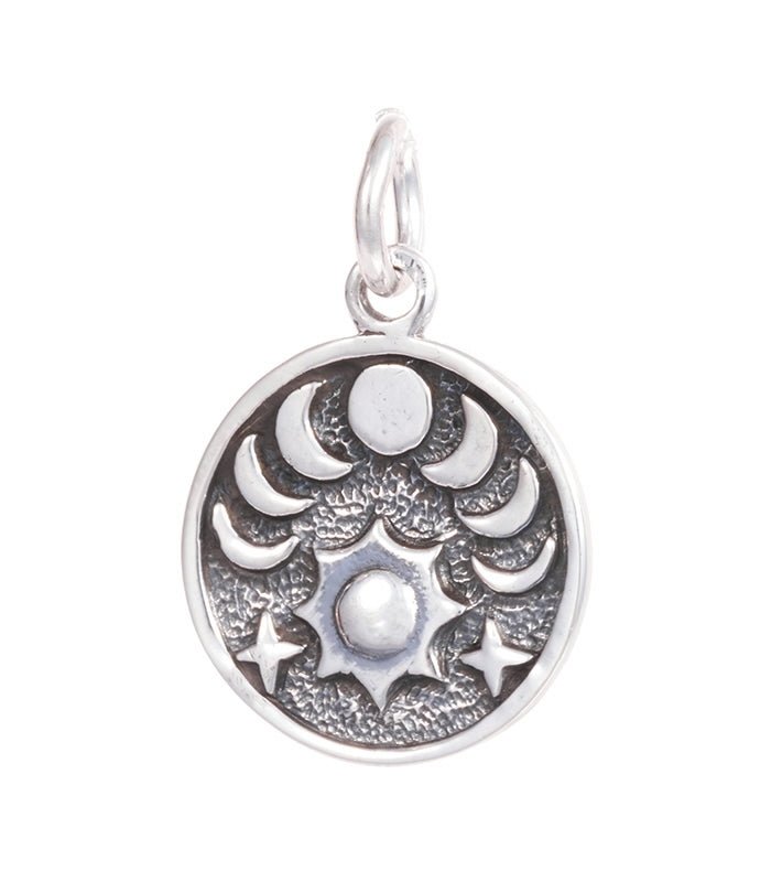 Colgante Fases Lunares, Sol y Estrellas - Plata de Ley 925