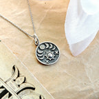 Colgante Fases Lunares, Sol y Estrellas - Plata de Ley 925