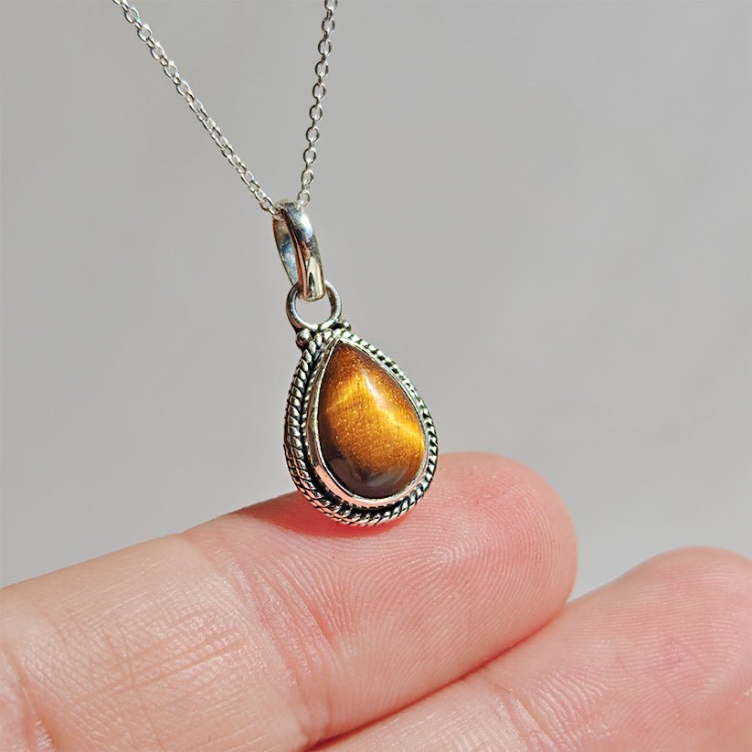 Colgante 'Hina' Ojo de Tigre y Plata de Ley 925