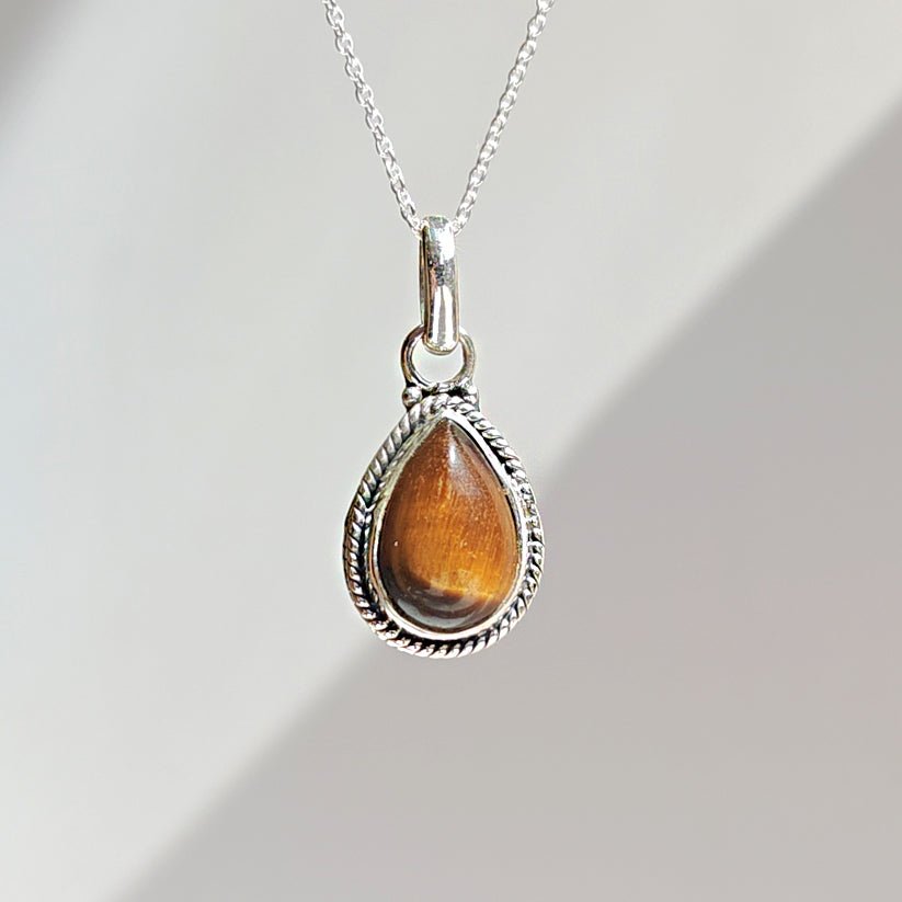 Colgante 'Hina' Ojo de Tigre y Plata de Ley 925
