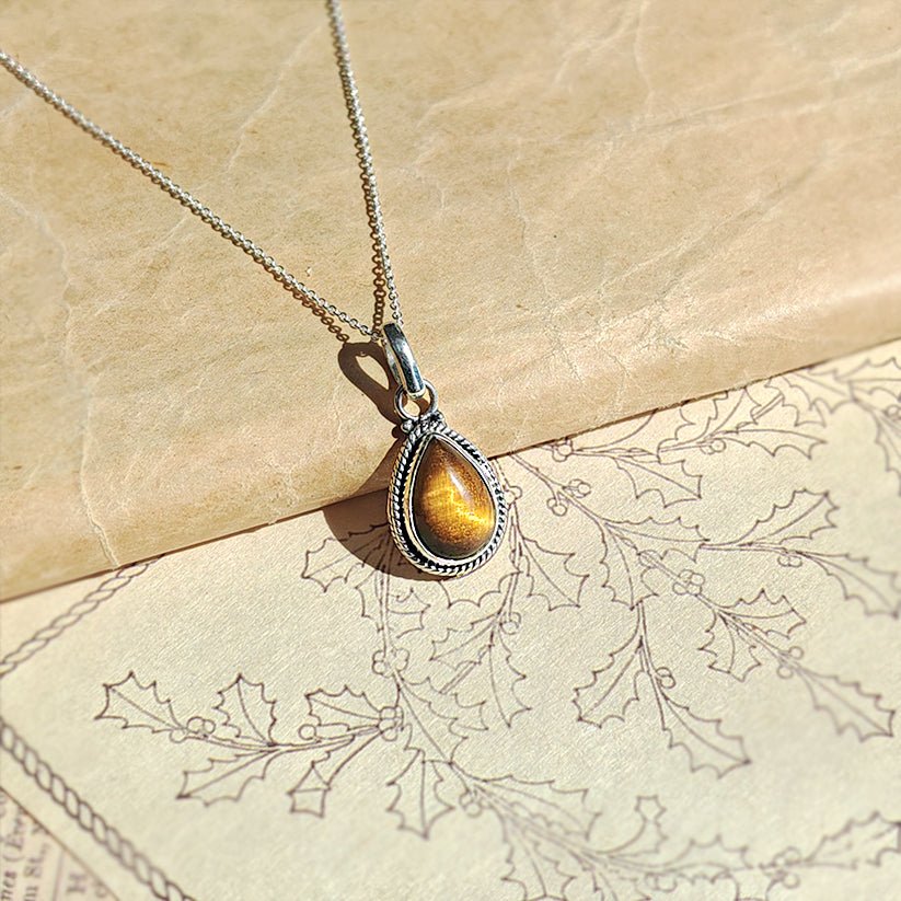 Colgante 'Hina' Ojo de Tigre y Plata de Ley 925