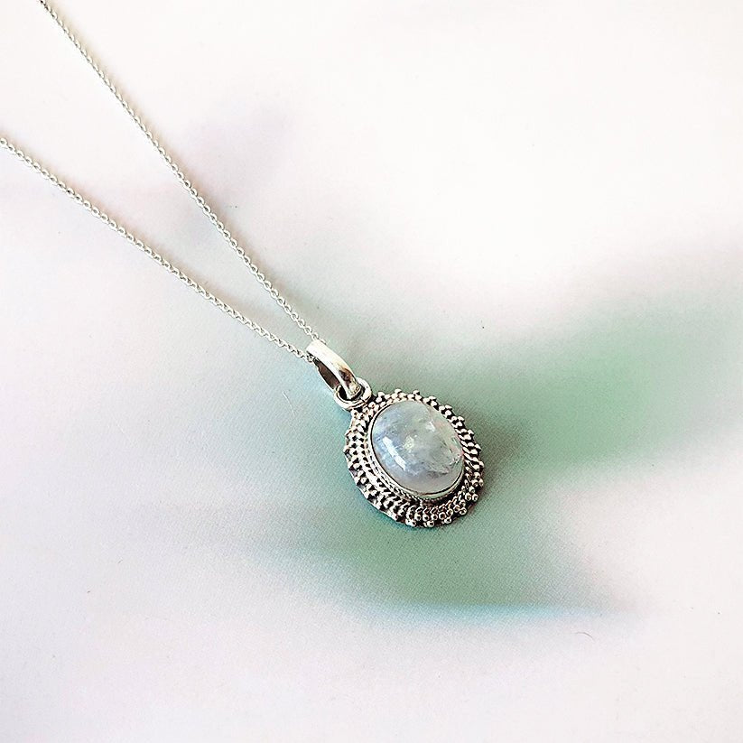 Colgante Jaipur Piedra de Luna y Plata de Ley 925