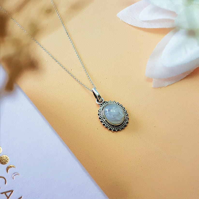 Colgante Jaipur Piedra de Luna y Plata de Ley 925