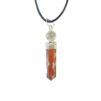 Colgante Jaspe Leopardo y Cuarzo Blanco