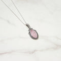 Colgante Lágrima Cuarzo Rosa y Plata de Ley 925