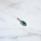 Colgante Lágrima Malaquita y Plata de Ley 925