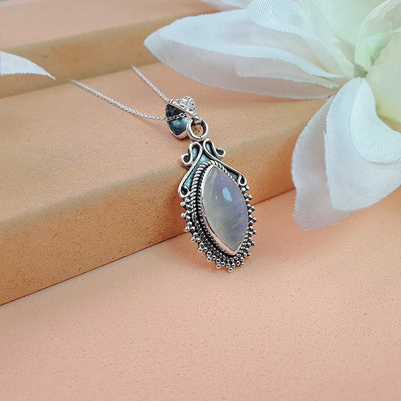 Colgante Lágrima Piedra de Luna y Plata de Ley 925
