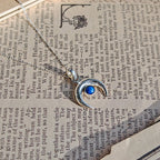 Colgante Luna Invertida de Lapislázuli - Plata de Ley 925