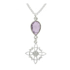 Colgante Nudo de Bruja  & Amatista Facetada - Plata de Ley 925