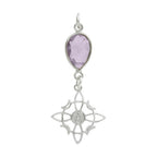 Colgante Nudo de Bruja  & Amatista Facetada - Plata de Ley 925